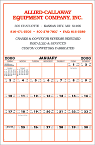 A141 Large Contractor's Calendar